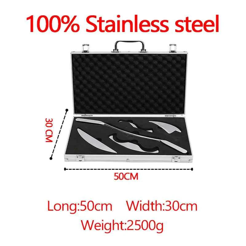 304 Stainless Steel IASTM Gua Sha Set – 5-Piece Fascia Scraper & Muscle Recovery Kit