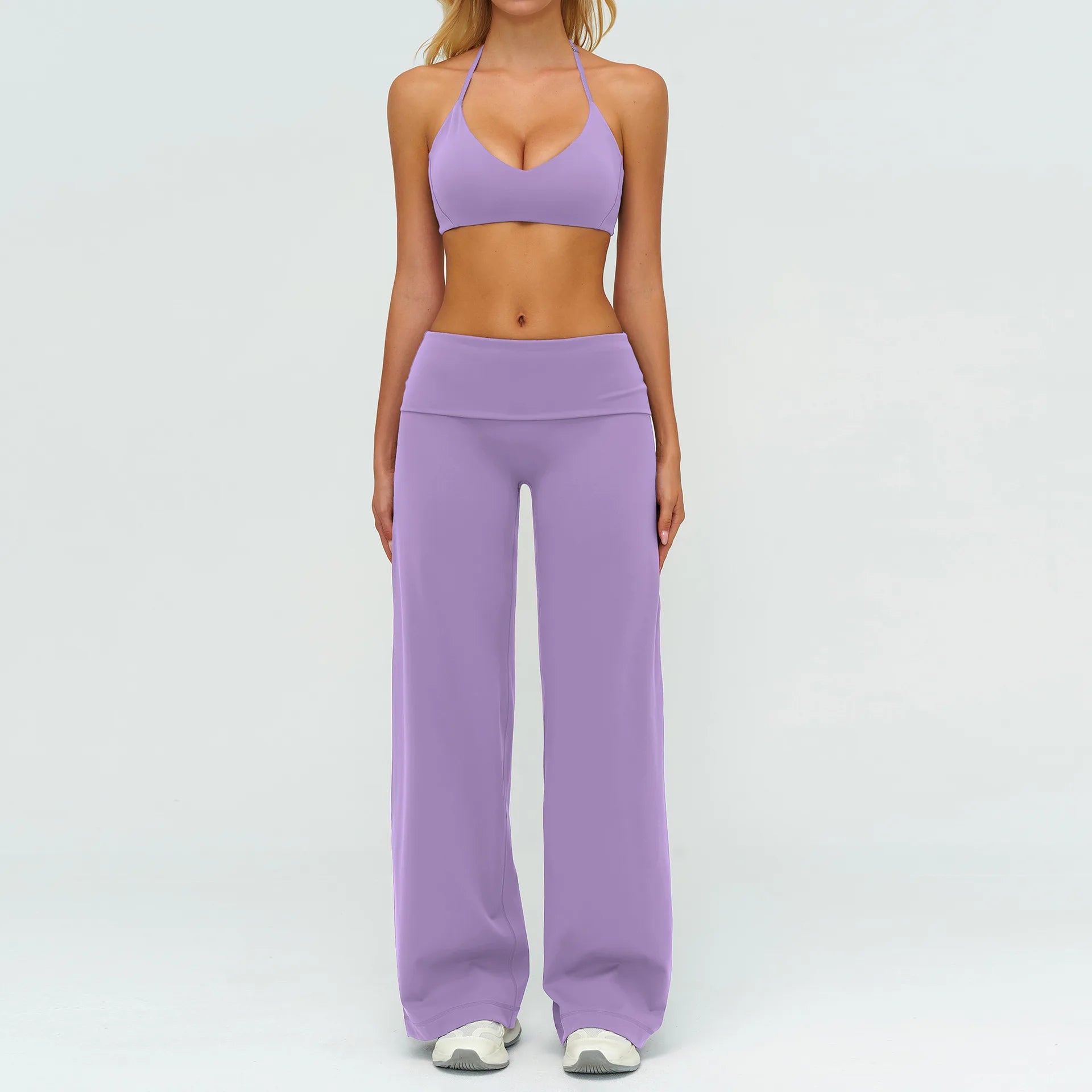 Women's 2/3-Piece Long Sleeve Yoga Set | High Waist Leggings Sports Bra Tracksuit Gym Activewear