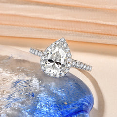 2ct Pear Cut Moissanite Ring