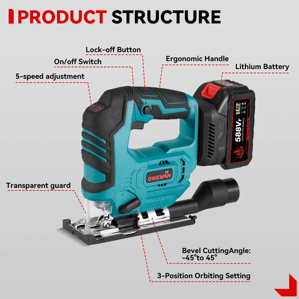 1000W Cordless Jigsaw