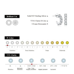 3.0mm Moissanite Hoop Earrings