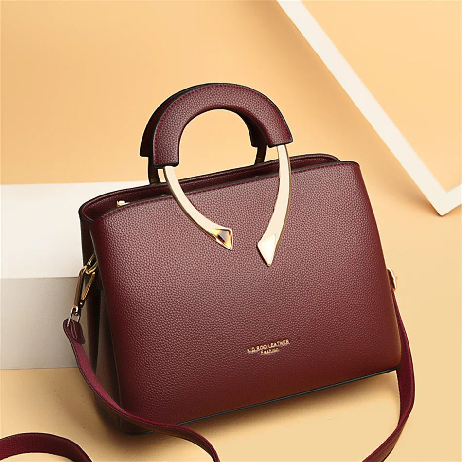 PU Leather Casual Tote Shoulder Bag