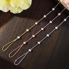 3mm D Color Moissanite Adjustable Tennis Bracelet