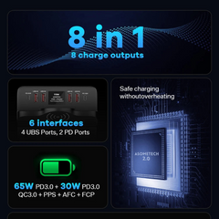 110W 6 Port USB Charging Station