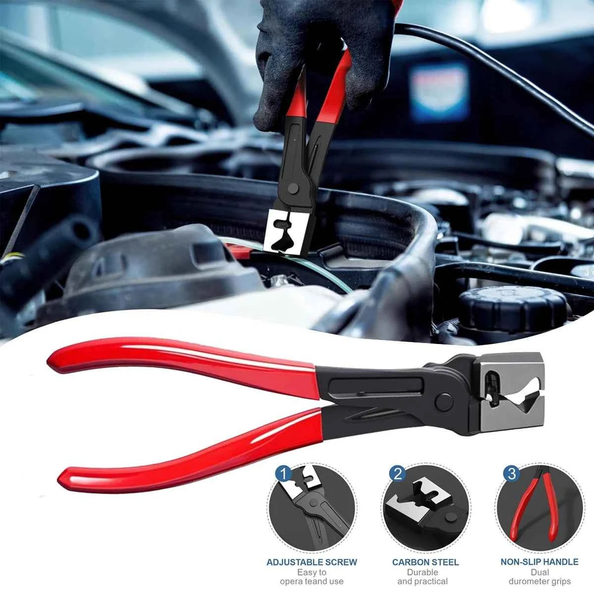8 Pcs Professional Auto Hose Clamp & Trim Removal Plier Set | Carbon Steel Master Mechanic Kit