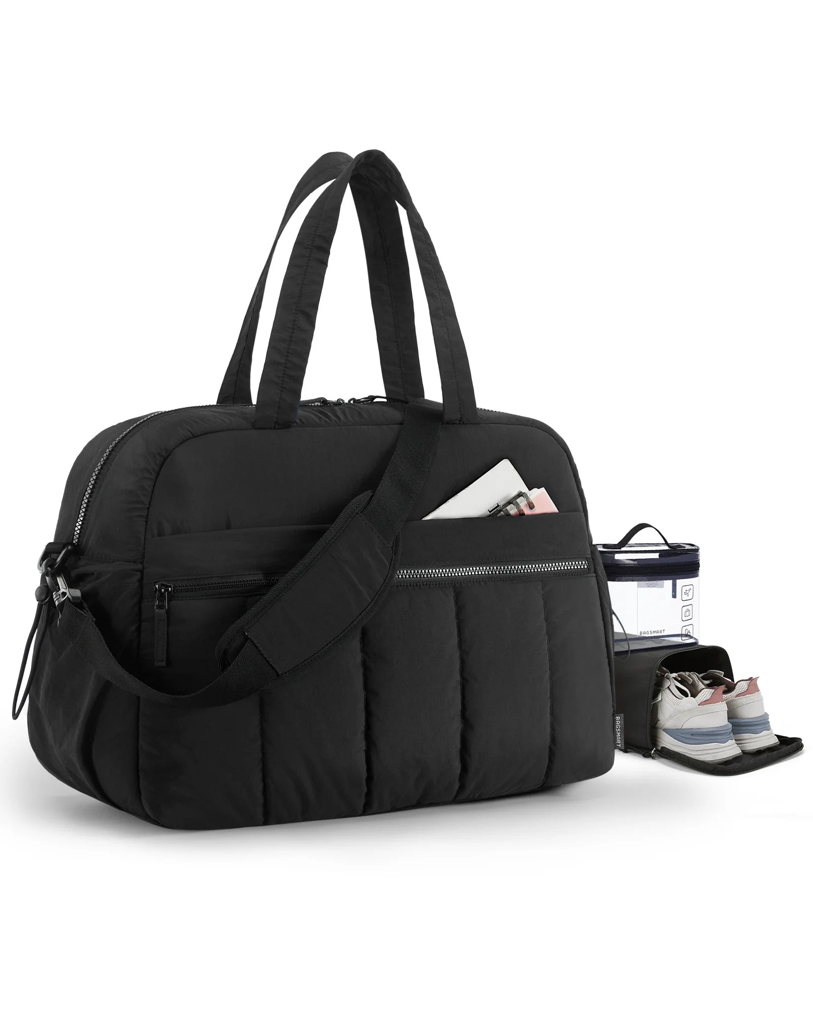 Women's Lightweight Weekender Duffel Bag – Water-Resistant Travel & Gym Carry-On with Wet Pocket (24L+)