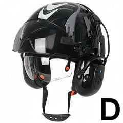 Safety Helmet With Bluetooth Earmuffs Double Visors Reflective Stickers by Snagg A Safety Helmet