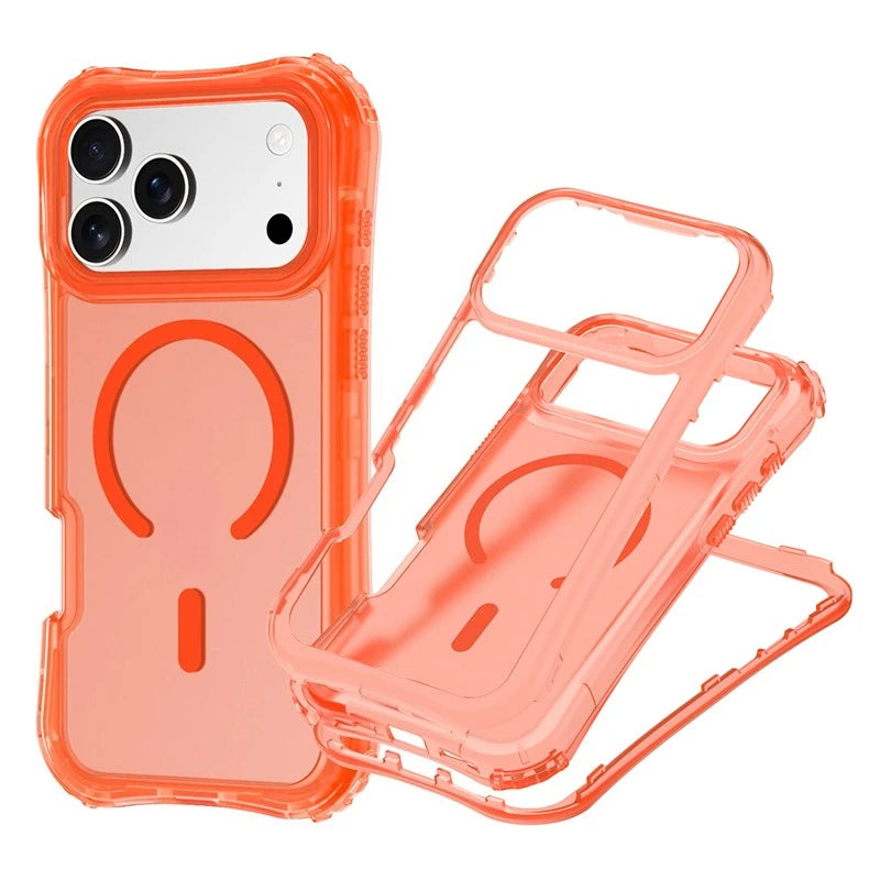 Shockproof Armor 3 in 1 Magnetic Case with Wrist Strap – for iPhone 15 Series - Phone Cases & Covers
