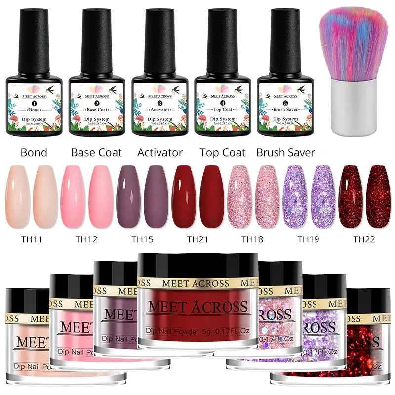 Professional Dipping Nail Powder System – 5g/10g High Pigment Nude, Pink & Glitter DIY Art Collection