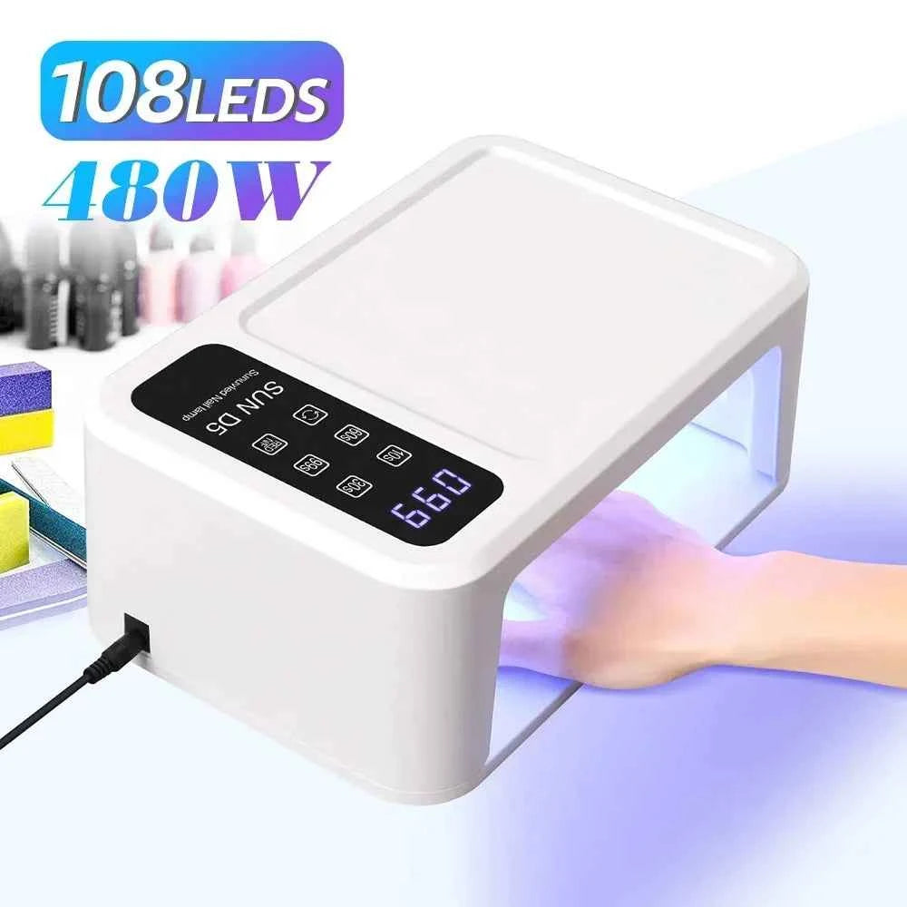 Ultra High Power 480W Professional UV/LED Nail Station – 108 LED Beads & Skin Whitening Red Light Mode