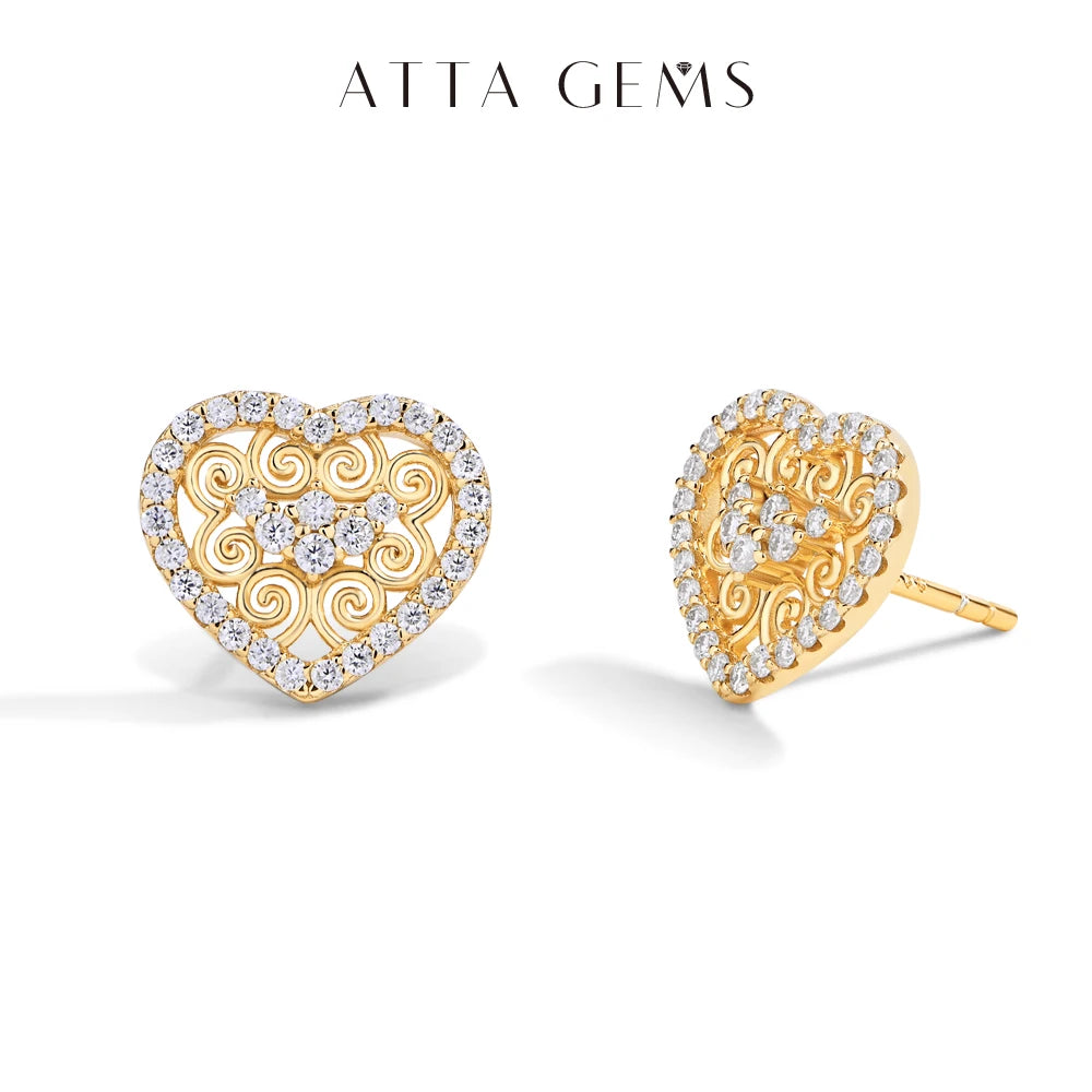 Luxury Heart Shape Moissanite Earrings