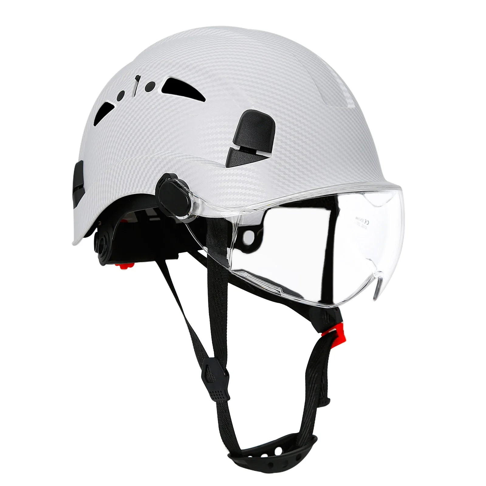 Vented construction safety helmet with built-in visor – image 28