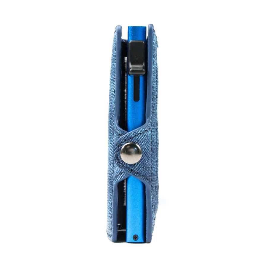 Slim Denim Leather RFID Pop-Up Wallet