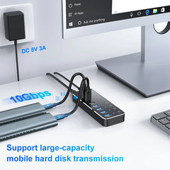 USB Extension with Individual Touch On/Off Switches by Snagg A Charging Station