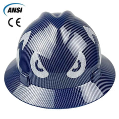 Full brim construction safety helmet with reflective stickers – image 1