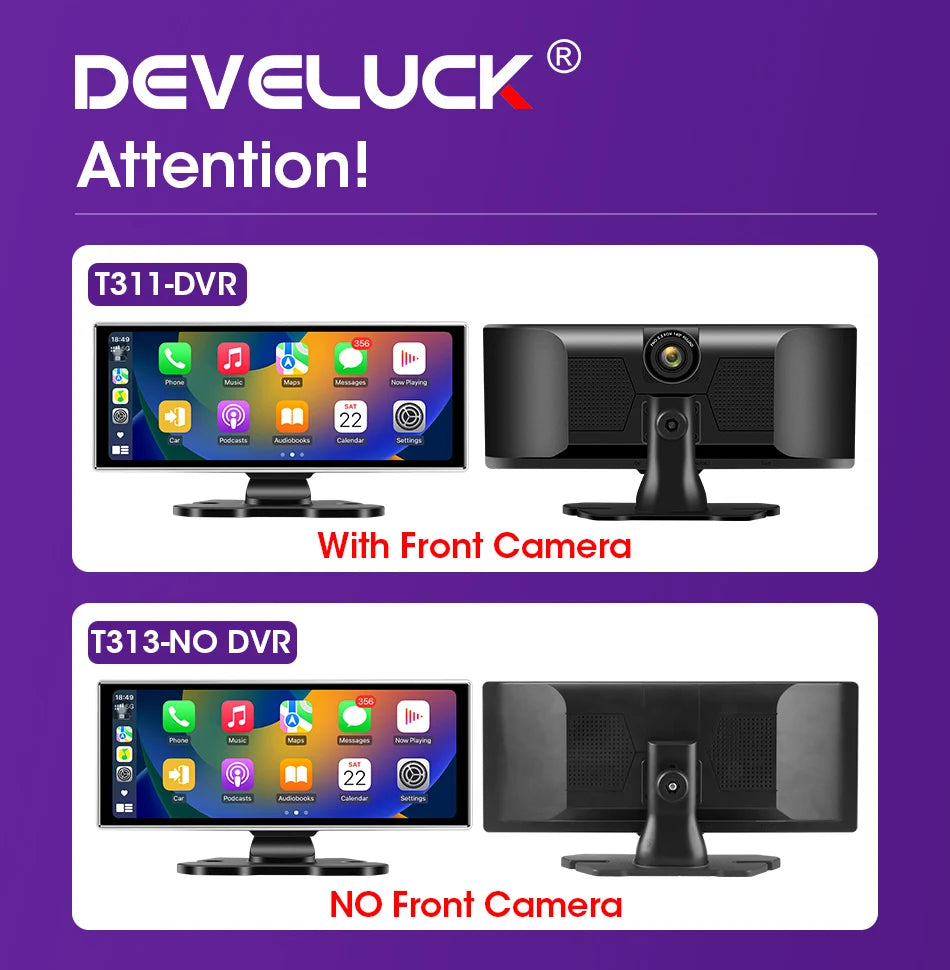10/11.26 inch Dash Cam 4K Car DVR Wireless Carplay & Android Auto GPS Navigation Video Recorder Dashboard Dual Lens