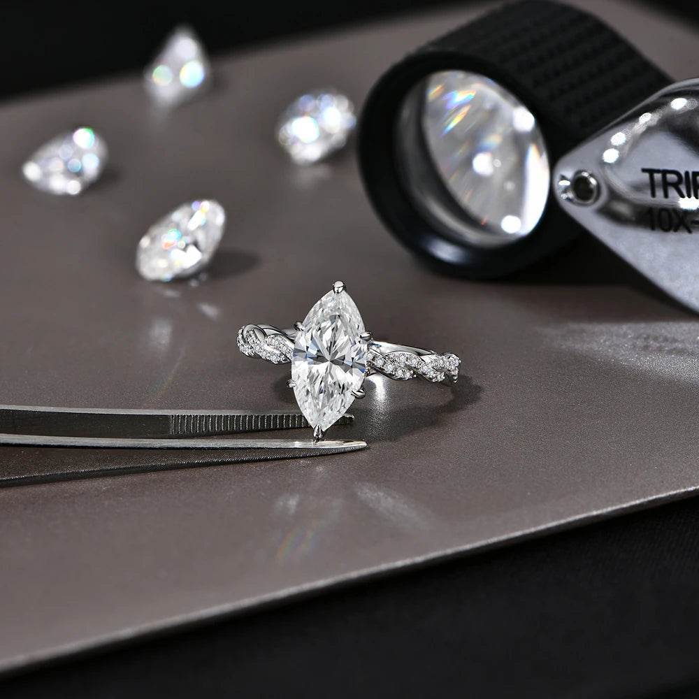 3ct Marquise Cut Moissanite Engagement Ring - SnaggIt