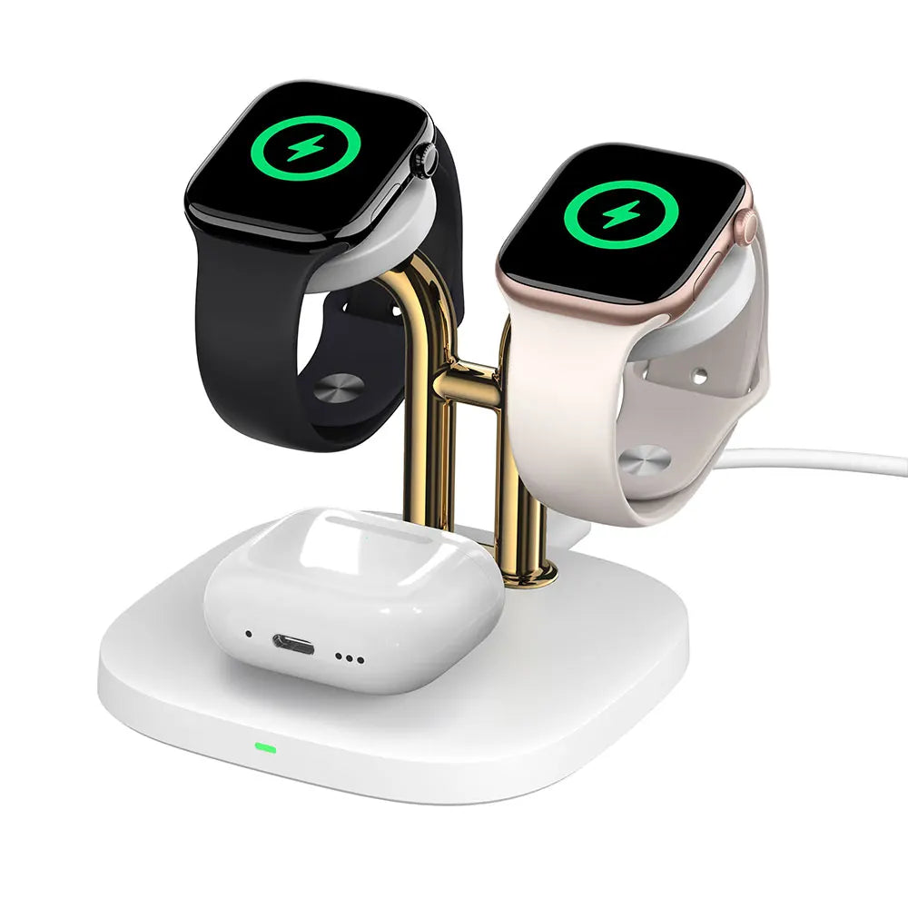 Dual Apple Watch & AirPods Wireless Charging Dock | Apple Watch Ultra 3 SE 2 11 10 9 8 7 6 AirPods 4