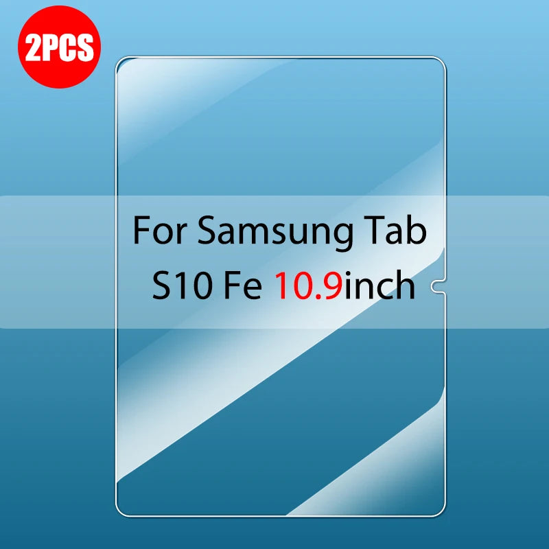 2 Pack 9H Tempered Glass Screen Protector for Samsung Galaxy Tab S10 FE / FE+ Plus (2025)