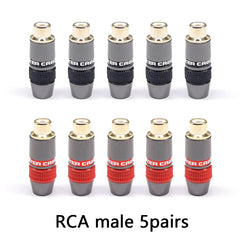 10 Pack RCA Male/Female Connectors – Gold-Plated Copper Audio & Video Plugs for Extension and Wiring by Snagg A Cable Plug