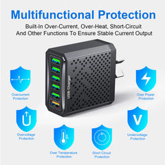 3.1A Pink USB Fast Charger 6 IN 1 AU Plug by Snagg An Adapter