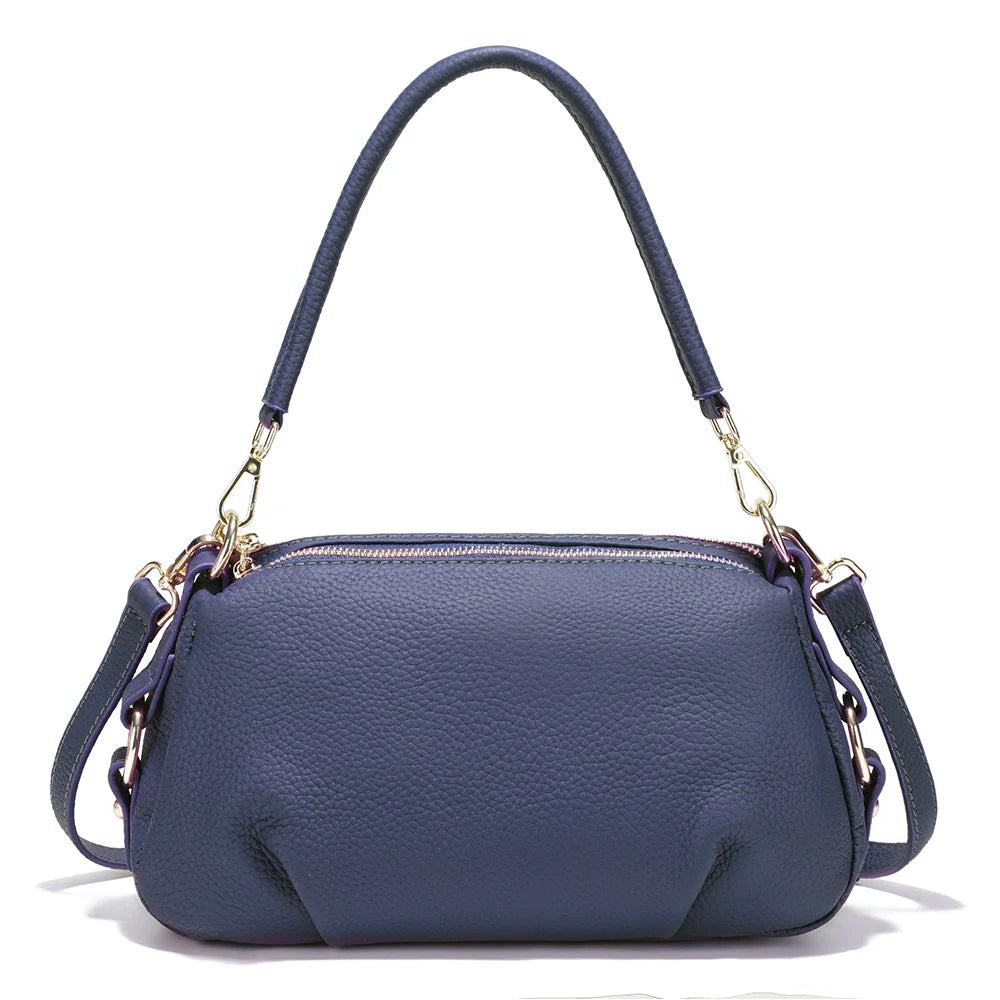 Genuine Leather Pillow Handbag – Simple High-Quality Small Shoulder & Crossbody Bag for Women