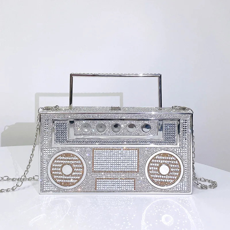 Luxury Designer Diamond Radio Clutch