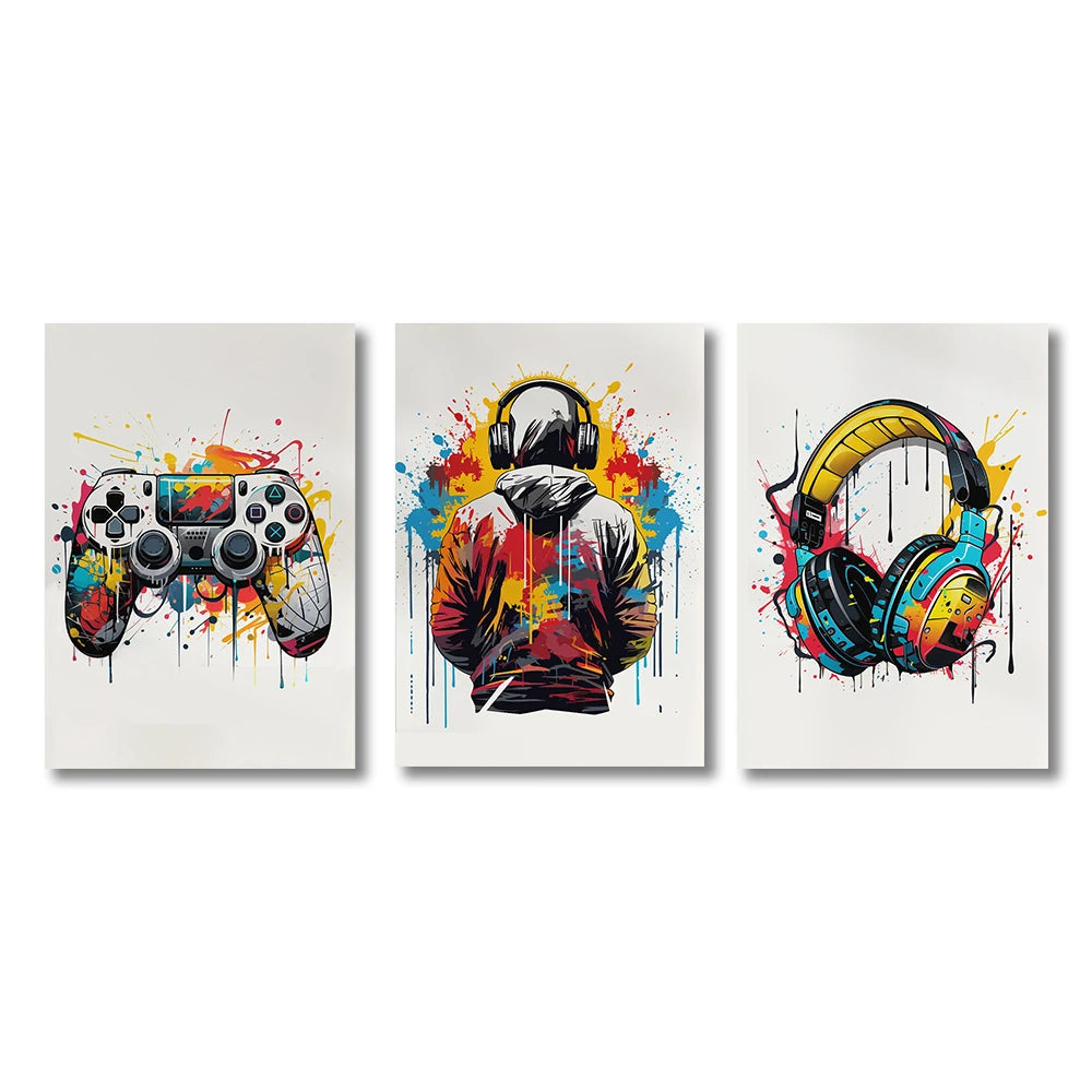 Set of 3 Gaming Wall Art Posters by Snagg A Print