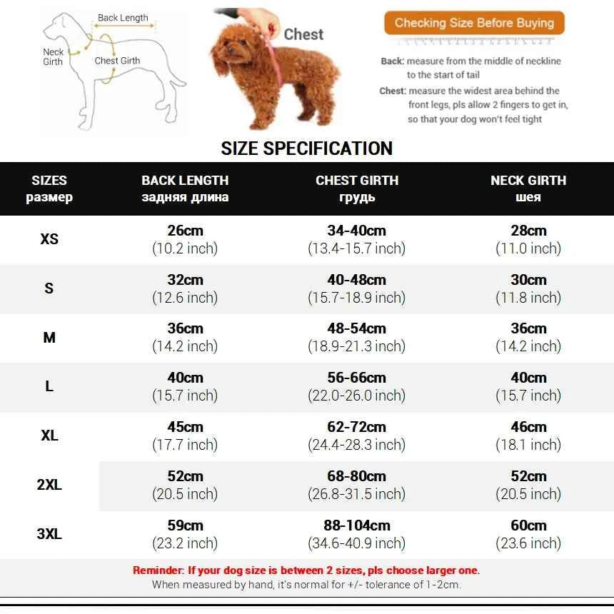 Reversible Waterproof Dog Jacket – Checked Pattern Soft Warm Coat with Flexible Chest for Small to Large Dogs