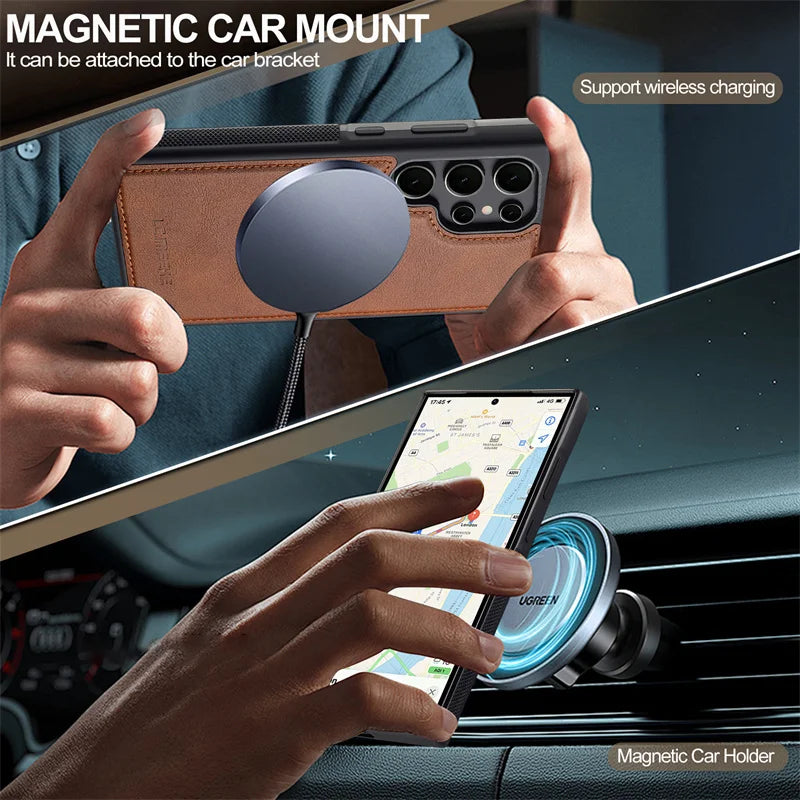 2 in 1 Luxury Magnetic Wallet Case – Samsung Galaxy S25 Series - Phone Cases & Covers