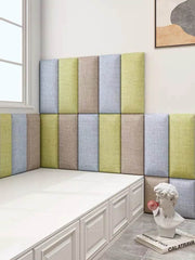 3D Self-Adhesive Linen Wall Panel Stickers - SnaggIt