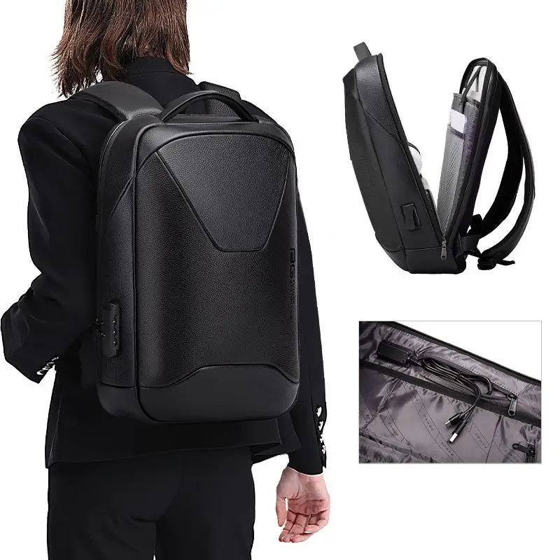 Leather Anti-Theft Waterproof Backpack by Snagg A Backpack