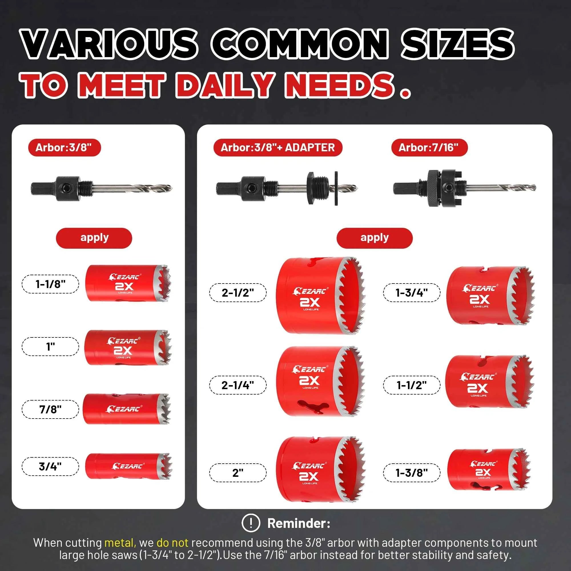 16 PCs M42 8% Cobalt Bi-Metal Hole Saw Set & Professional Installation Kit