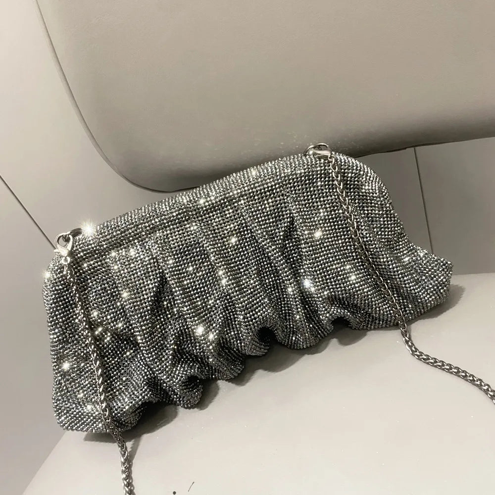 Elegant Rhinestone Crystal Evening Clutch by Snagg It Purses