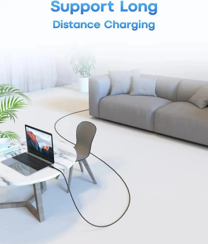 Long Type-C to Type-C Fast Charging Cable – 3m / 5m / 8m by Snagg A Charging Cable