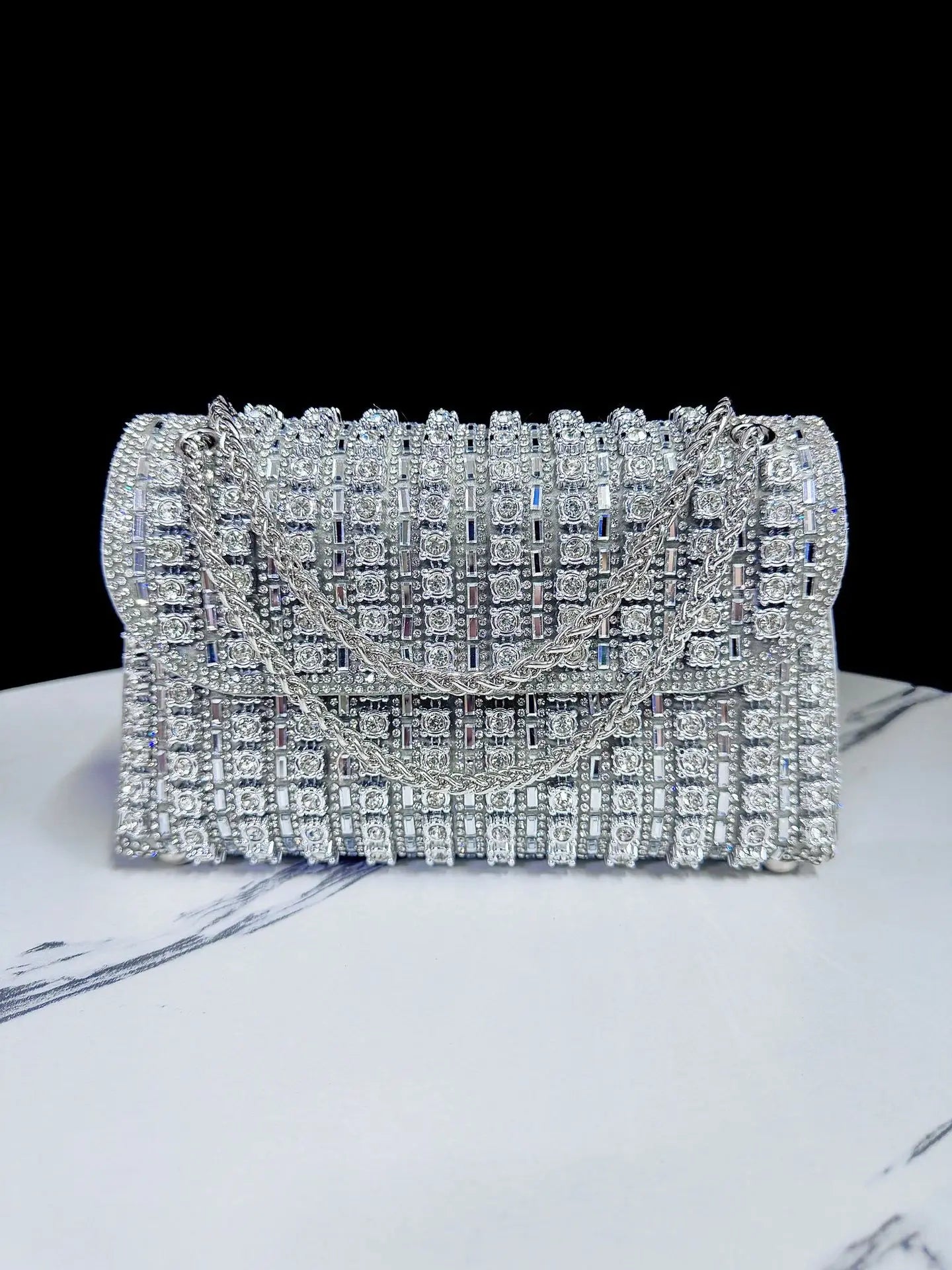 Luxury Full Rhinestone Rectangular Clutch by Snagg It Purses