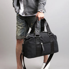 Vintage Canvas & Leather Men’s Travel Duffle Bag
