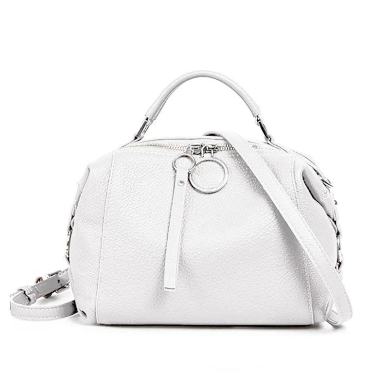Genuine Cowhide Leather Pillow Bag – Women's Designer Crossbody & Top Handle Shoulder Satchel Shopper