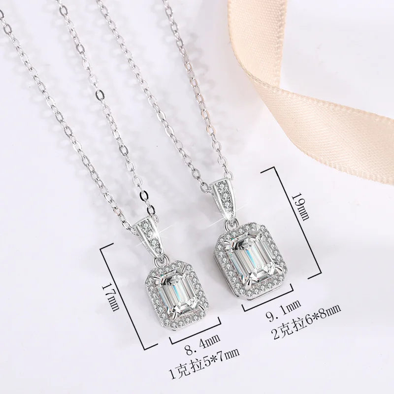 5×7MM Moissanite Pendant Necklace