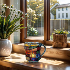 Painted Book Mug Handmade Smart Large Capacity Home Mug by Snagg A Cup