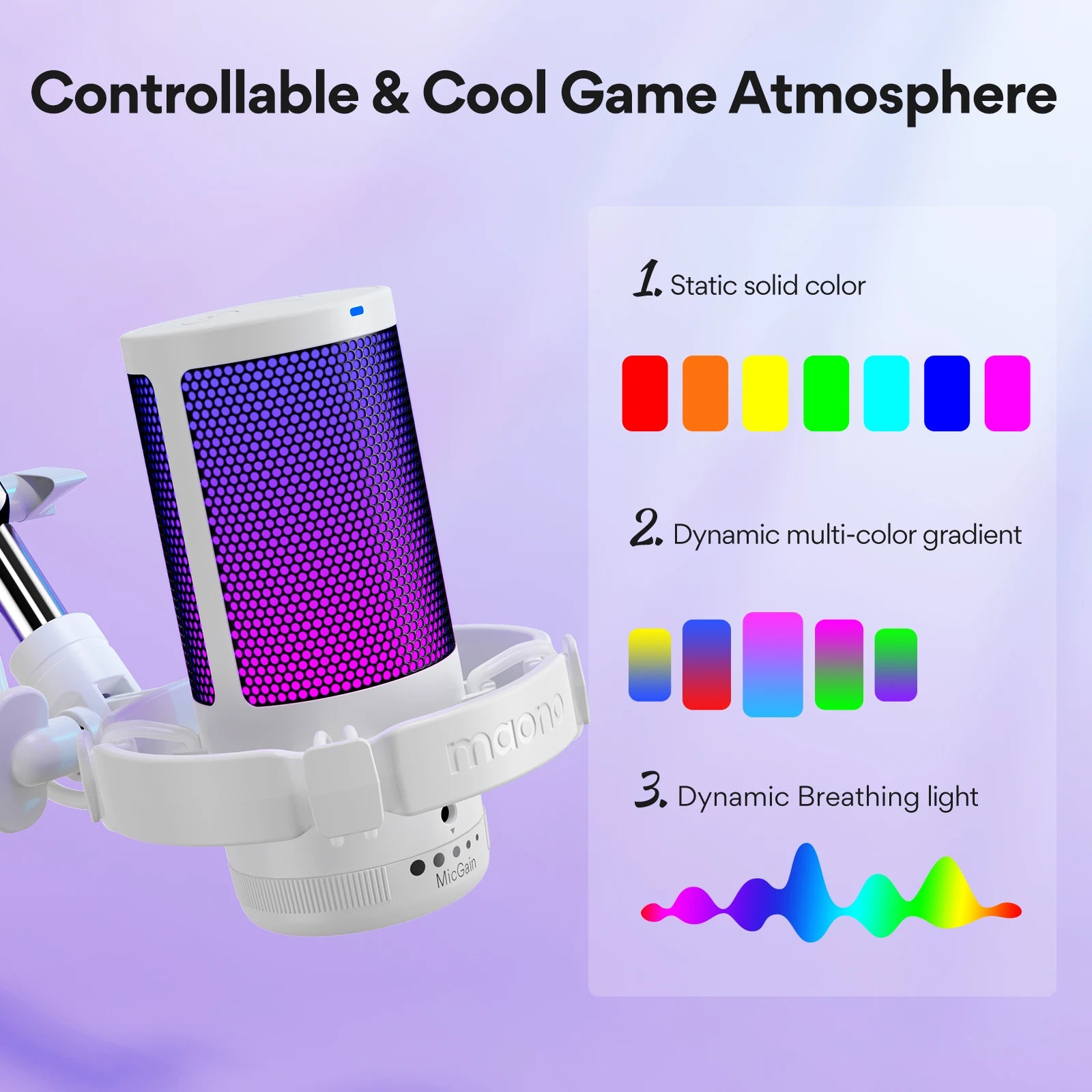 USB Gaming Microphone – RGB Condenser Mic with Noise Cancelling by Snagg A Microphone