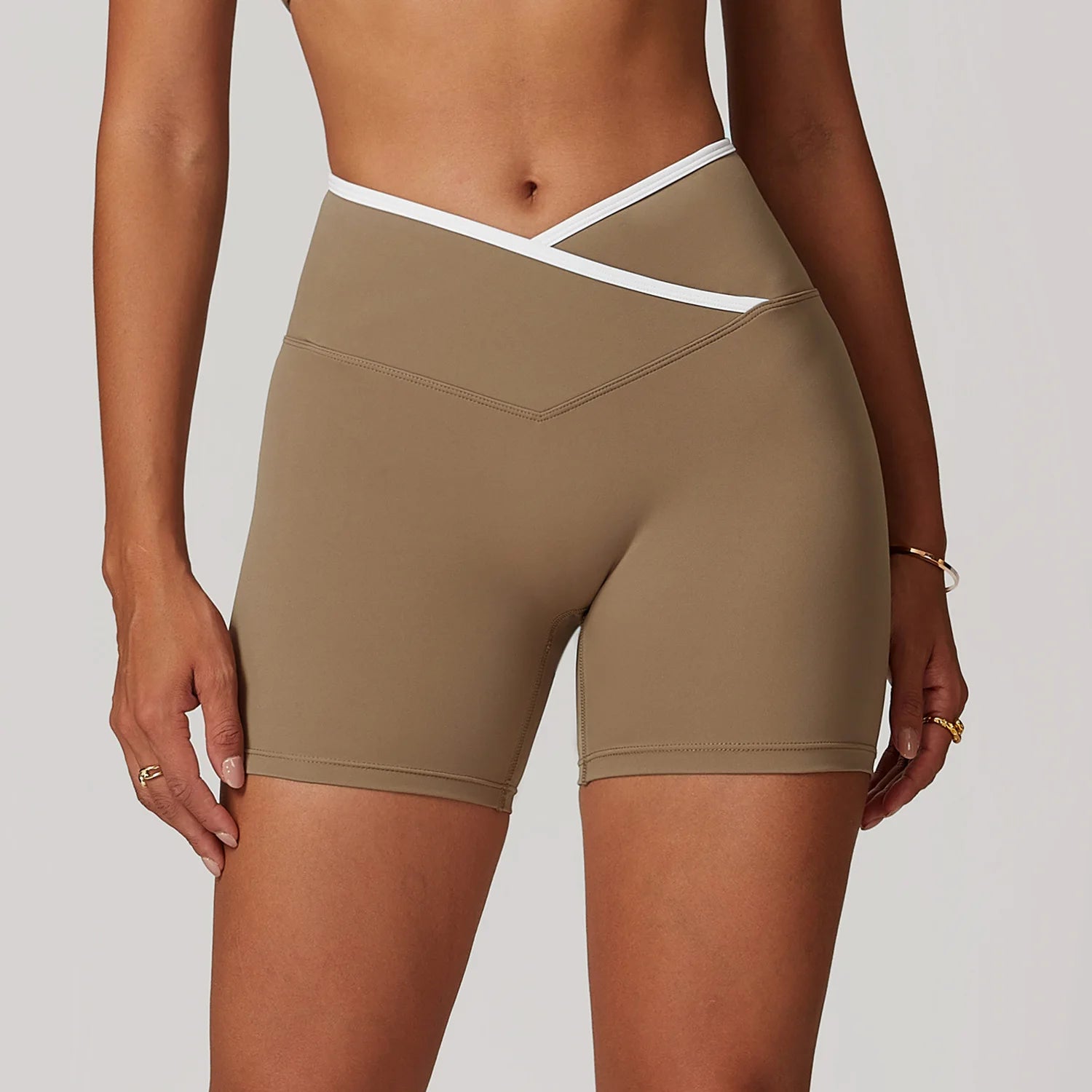 Women's V-Waist High Waist Yoga Shorts | Breathable Running Cycling Gym Fitness Workout