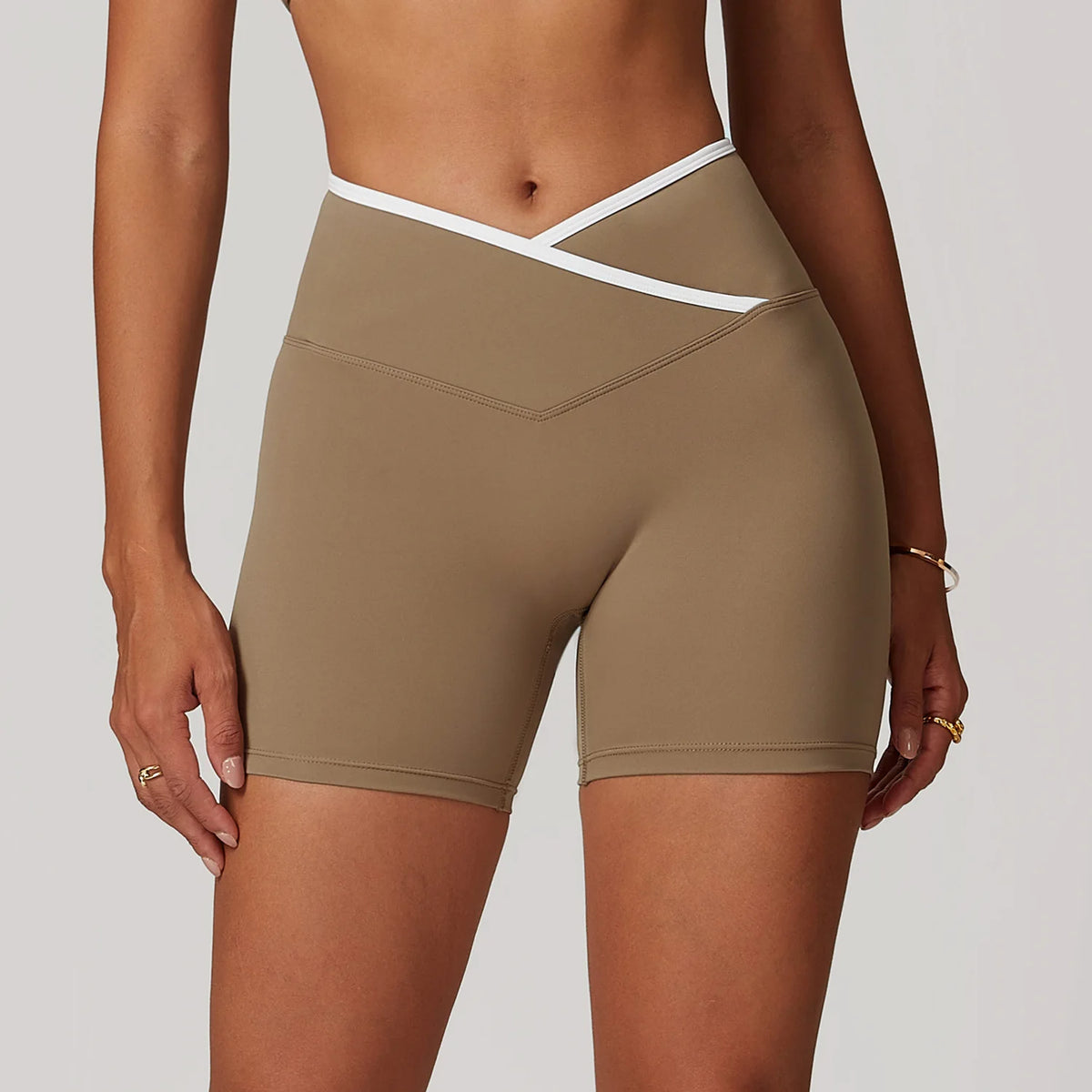 Women's V-Waist High Waist Yoga Shorts | Breathable Running Cycling Gym Fitness Workout