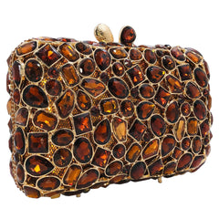 Brown Crystal Evening Clutch