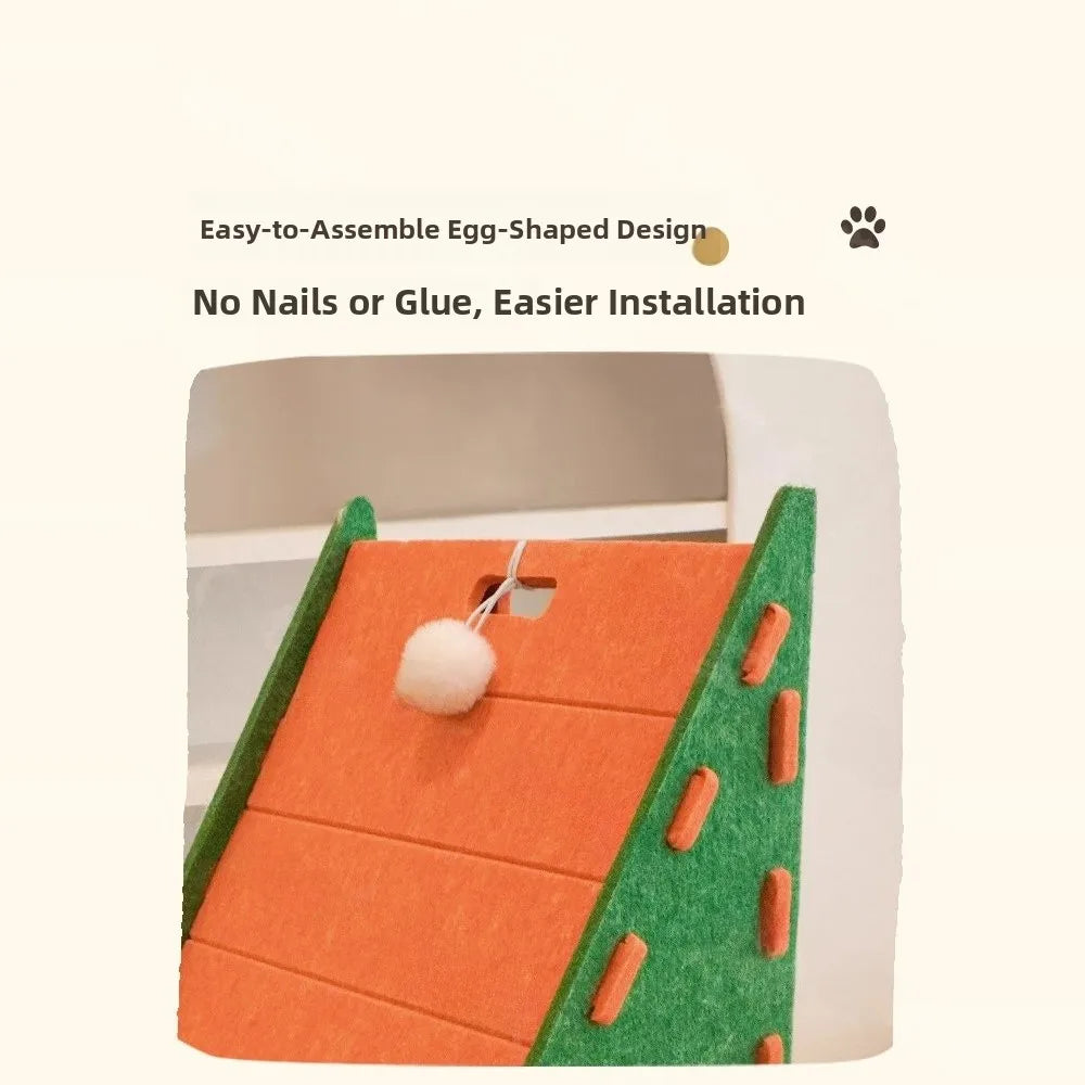 Vertical Felt Cat Scratcher & House by Snagg A Scratcher