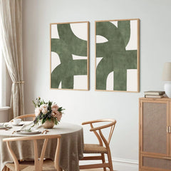 Set of 2 Boho Mid-Century Modern Abstract Prints by Snagg A Print