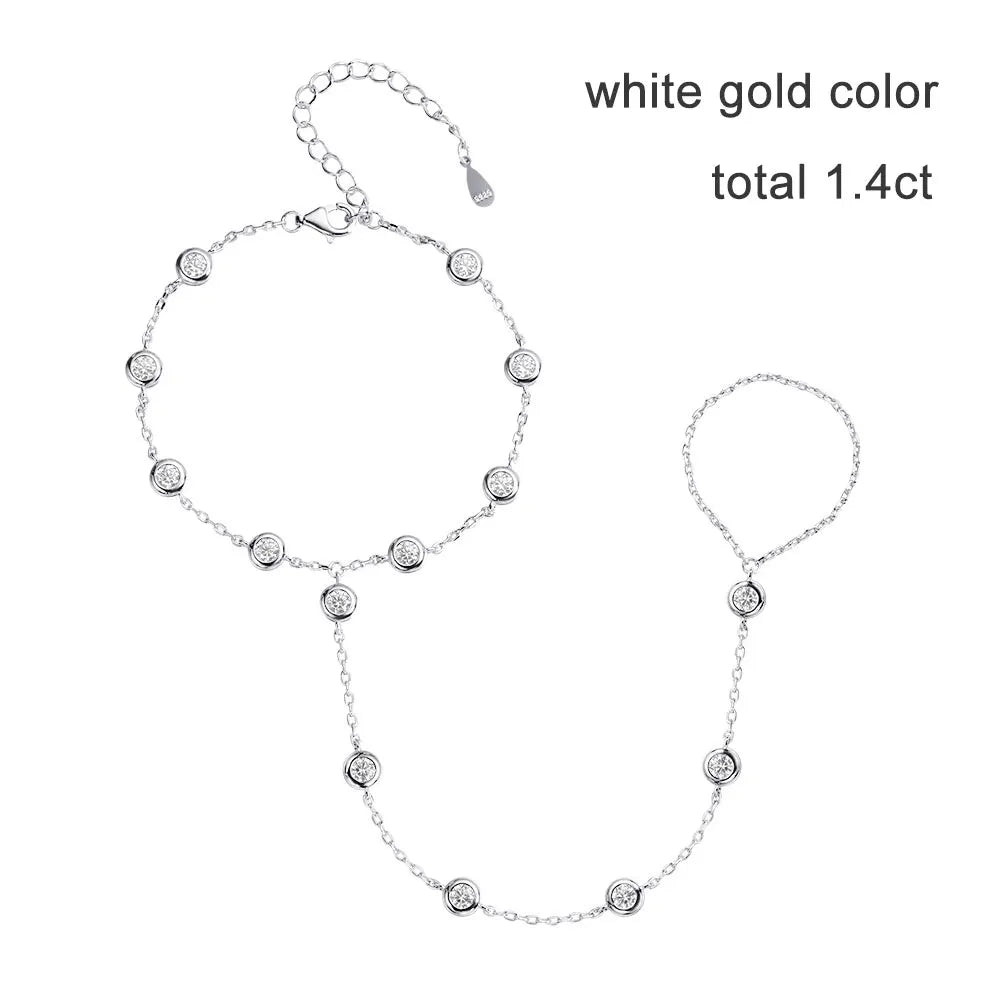 3mm D Color Moissanite Adjustable Tennis Bracelet