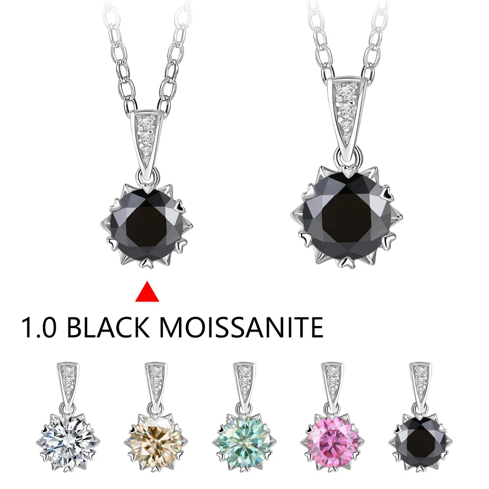 1 Carat Round Brilliant Moissanite Pendant Necklace