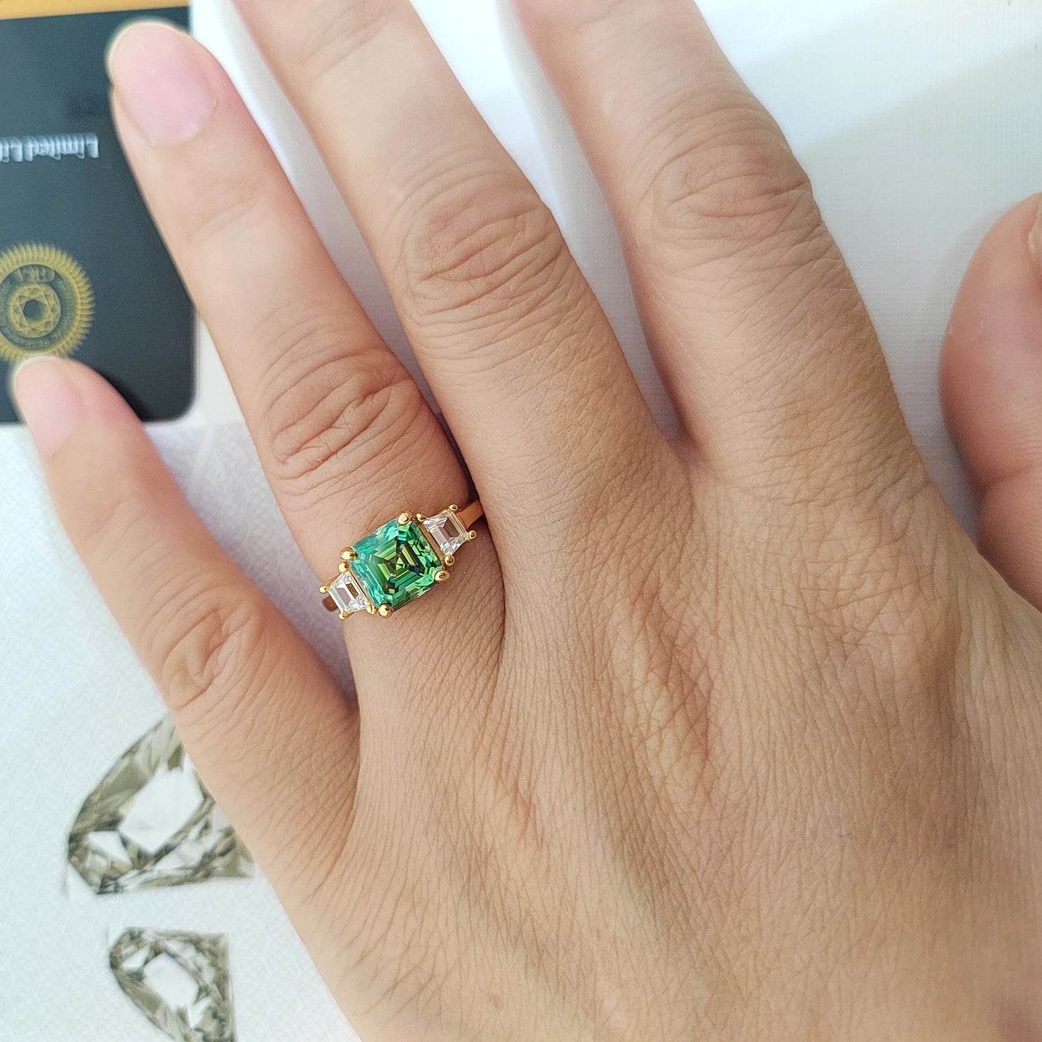 2ct Green Moissanite Ring - SnaggIt
