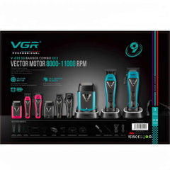 Professional 9000 RPM Vector Motor Barber Suite – Elite High Velocity Clipper & Trimmer Duo with Integrated Charging Base